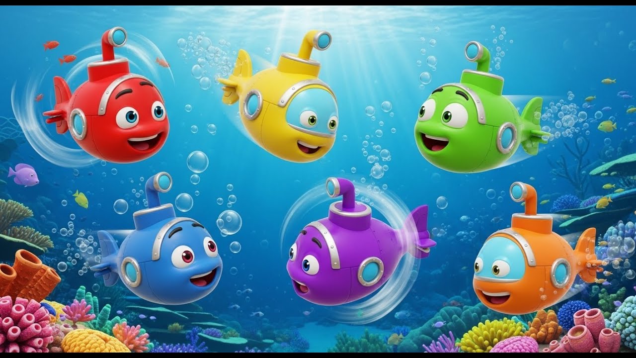 Six Little Toy Submarines Dive Dive Dive | Nursery Rhymes for Kids & Baby Songs