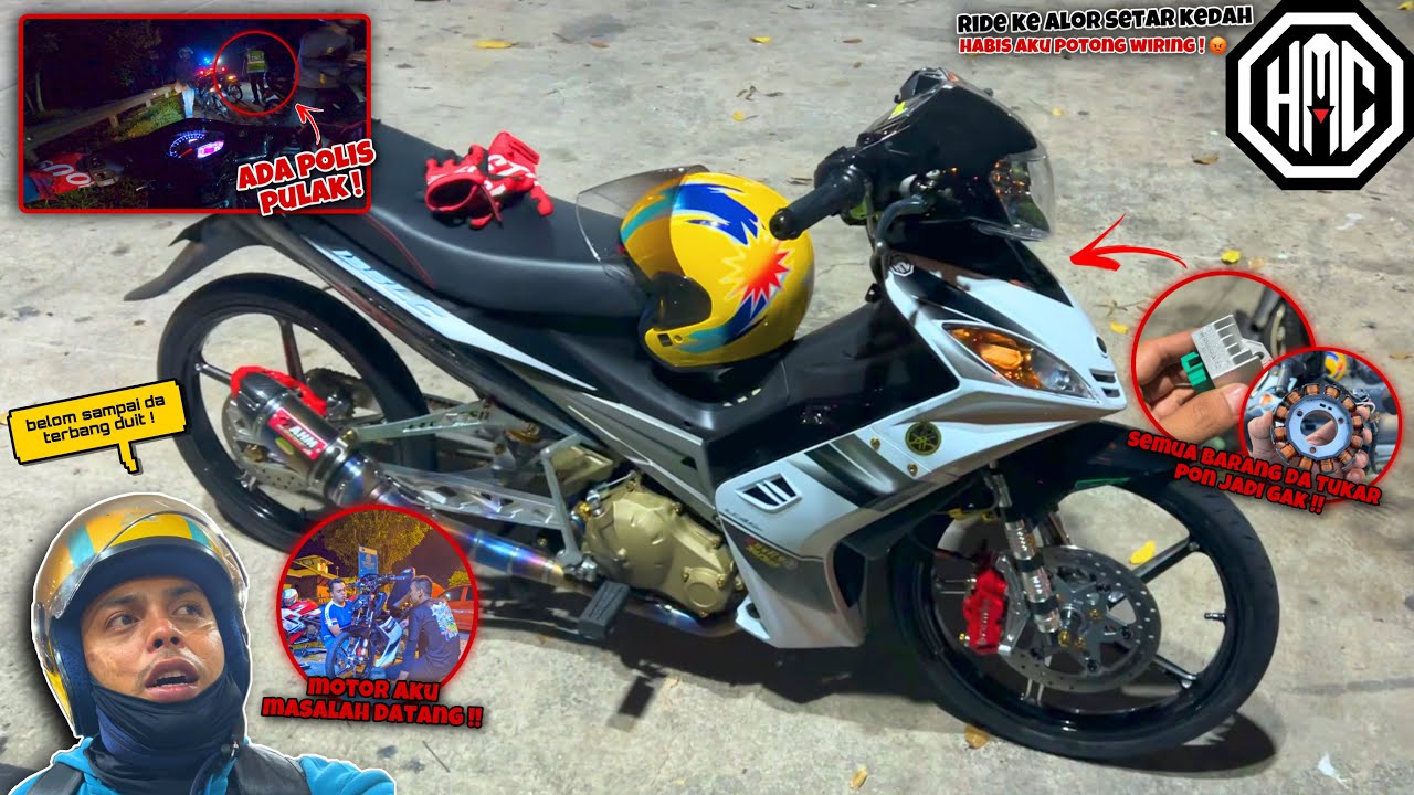 RiDE ke ALOR SETAR KEDAH 🤩 | CRYPTON 135 aku WIRING MASALAH ! 😭 | Aduh .. ADA POLIS 😩
