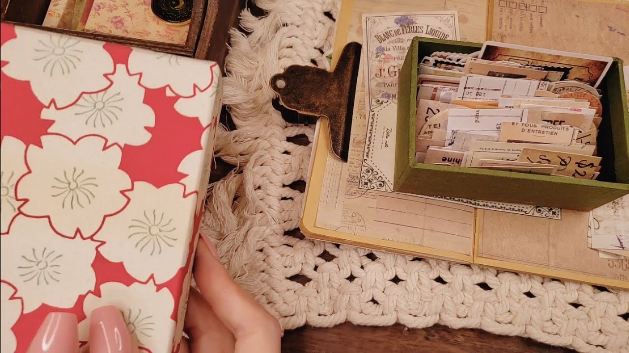 ASMR｜🌹沢山のステッカーでコラージュ/Two notebooks｜Relaxing paper sound,scrapbooking