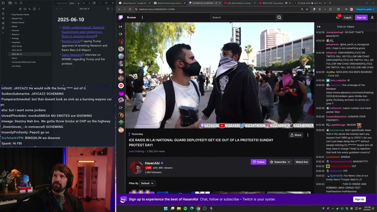 Destiny Reacts To HasanAbi On The LA Protest