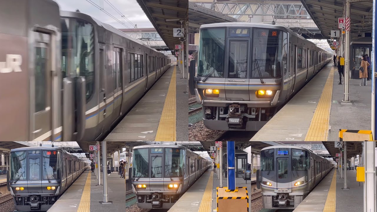 【目の前を高速通過！】琵琶湖線(東海道線) 南彦根駅 接近メロディ&発着&通過シーン