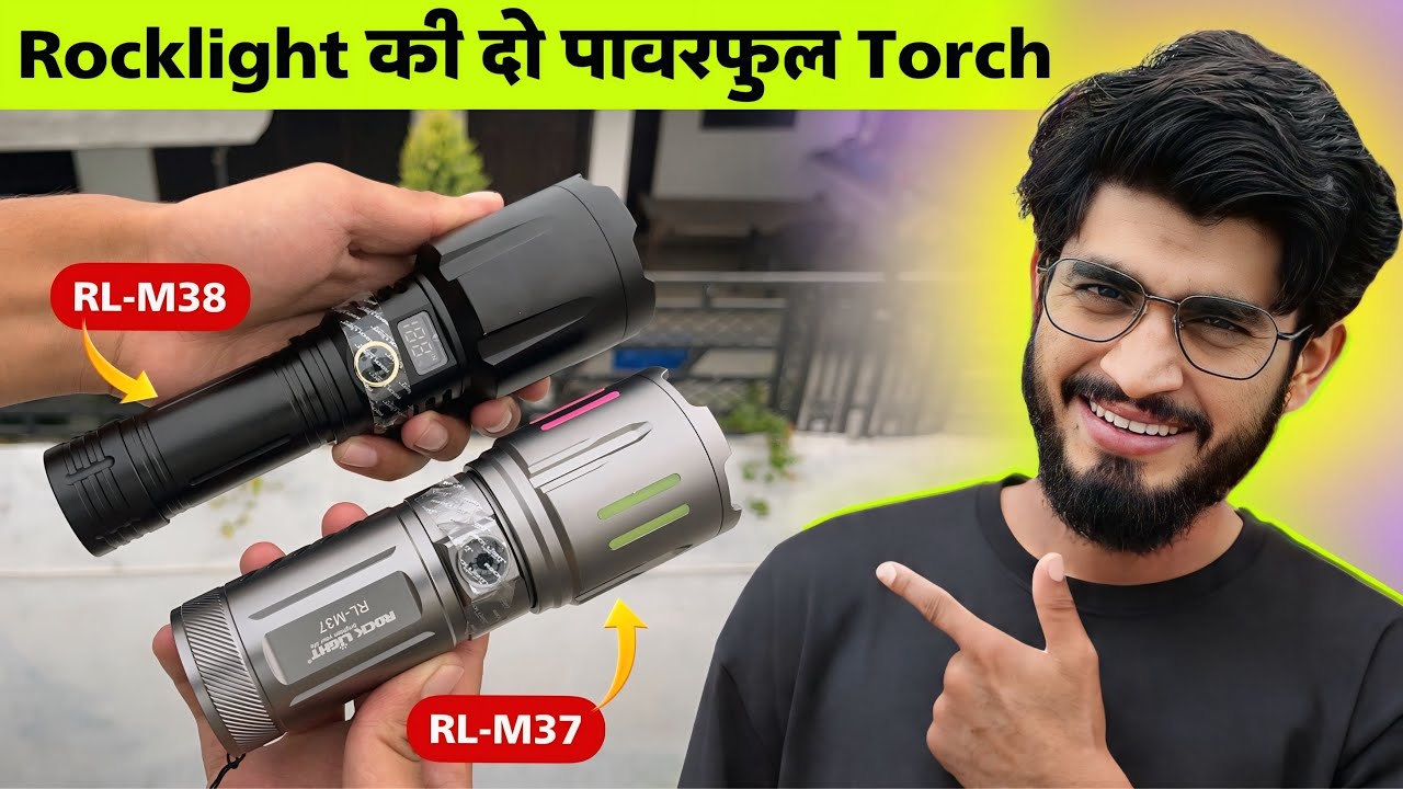 Rock Light RL-M37 VS RL-M38 Comparison Video || Powerful Flashlight Torch