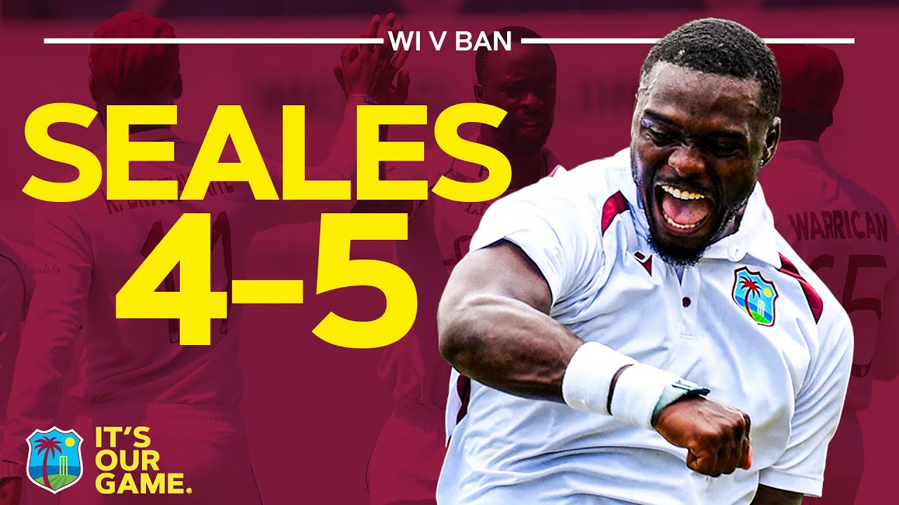 UNBELIEVABLE Economy of 0.31! 🤯 | Every Ball of Jayden Seales' 4-5 | West Indies v Bangladesh 2024