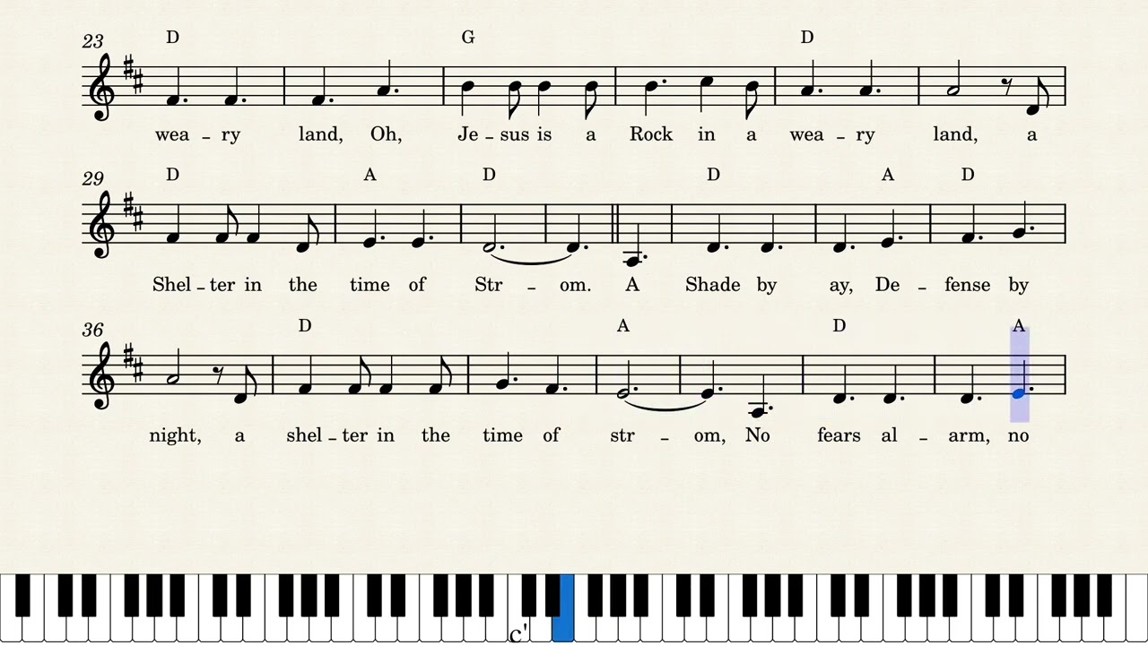 Easy Piano Hymn Tutorial: How to Play A Shelter in the Time of Storm, Notes + Lyrics