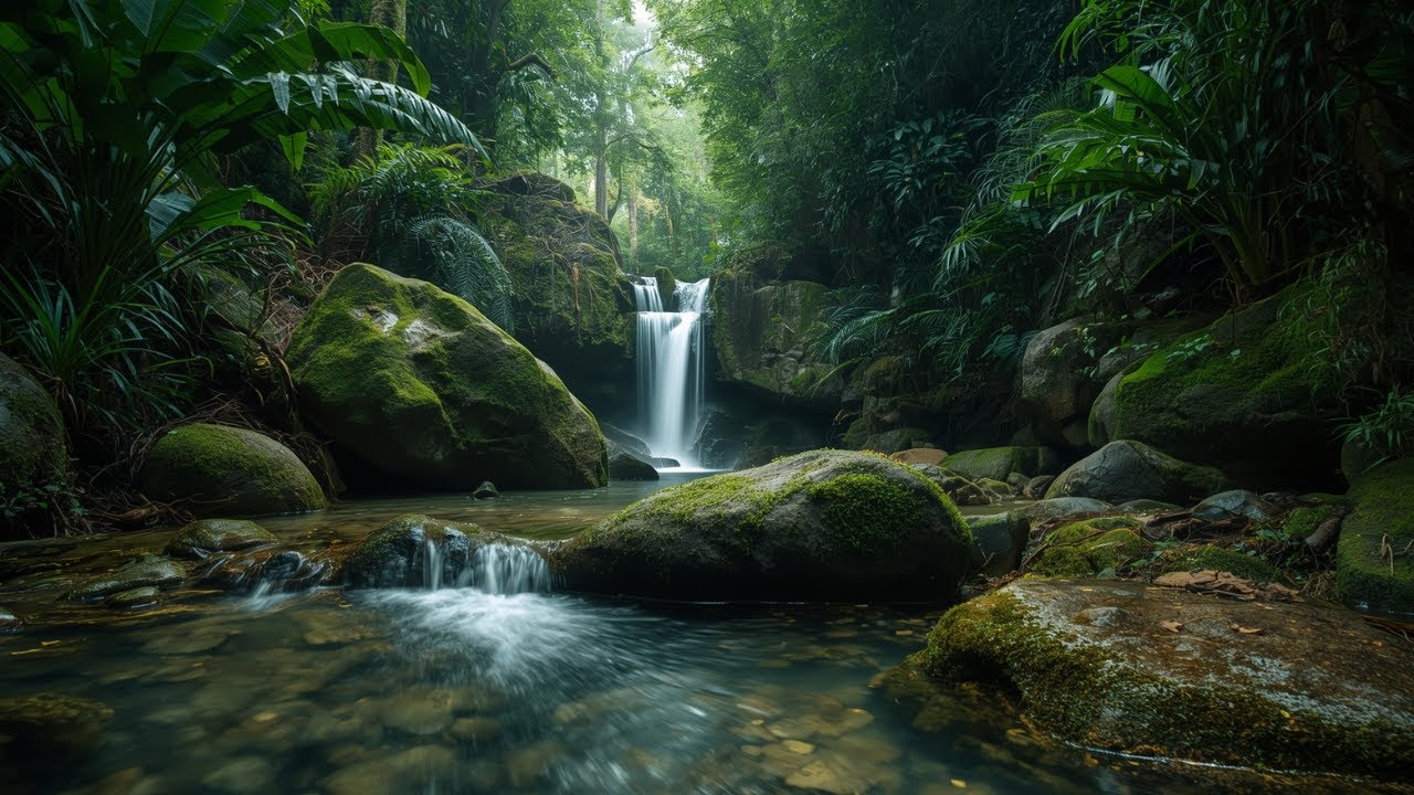 River Flowing Birds Chirping – Gentle Forest Stream Surrounded by Soothing Birdsong for sleep #1