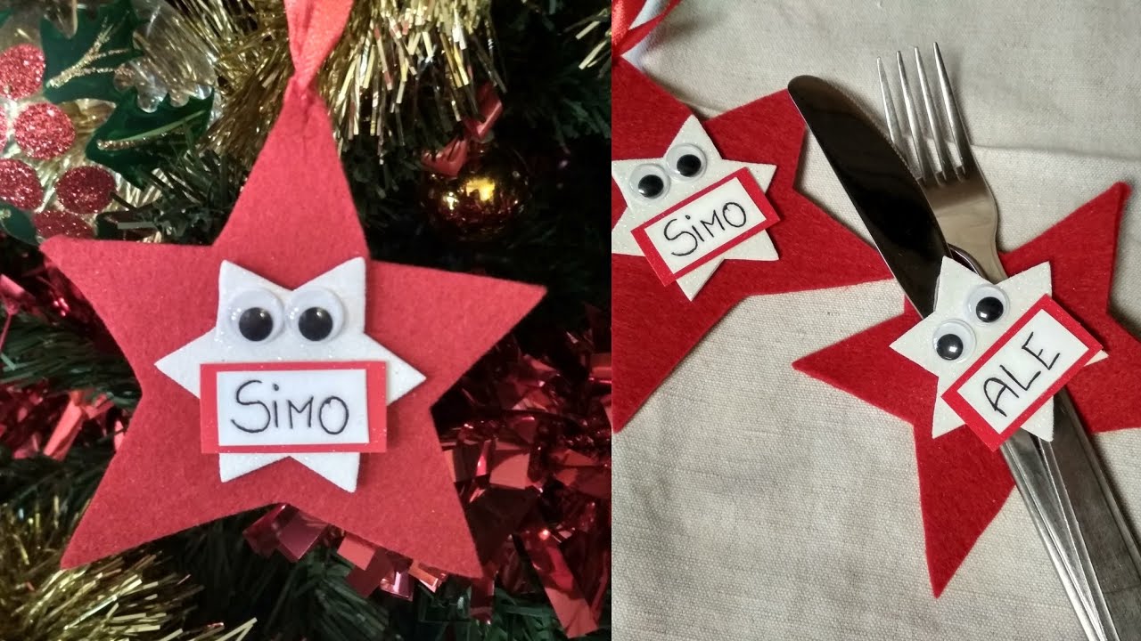 Facile e veloce segnaposto stella in feltro e gomma eva/ easy felt place card