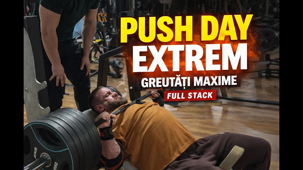 PUSH DAY EXTREM 🔥 Antrenament complet pentru PIEPT, UMERI și TRICEPS!