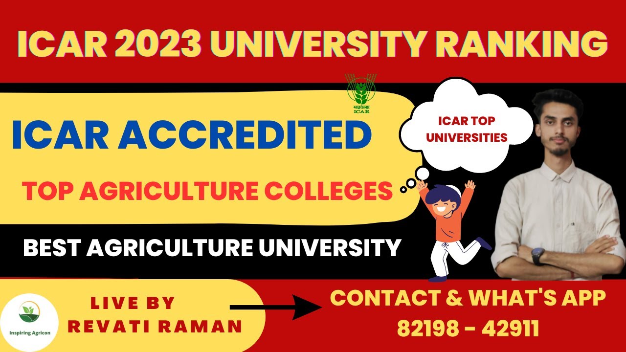 ICAR Agriculture top colleges ranking list  2023 out / Latest Update / Inspiring Agricon