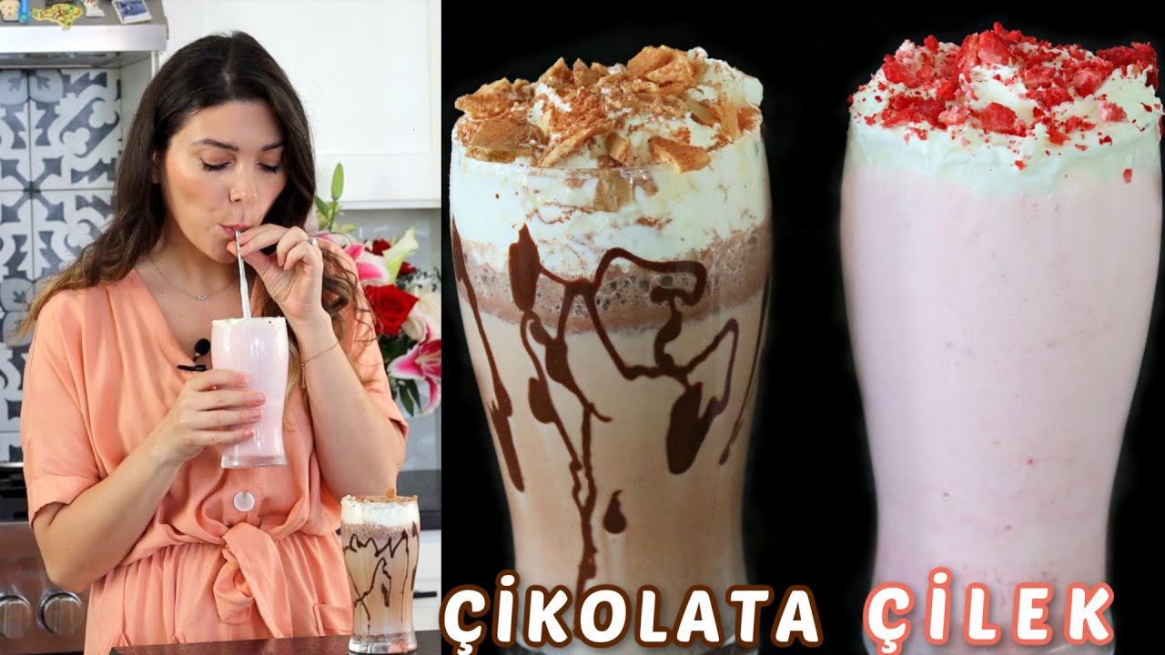 Evde Milkshake Tarifi | Çikolatalı ve Çilekli Milkshake Tarifi | Canan Kurban