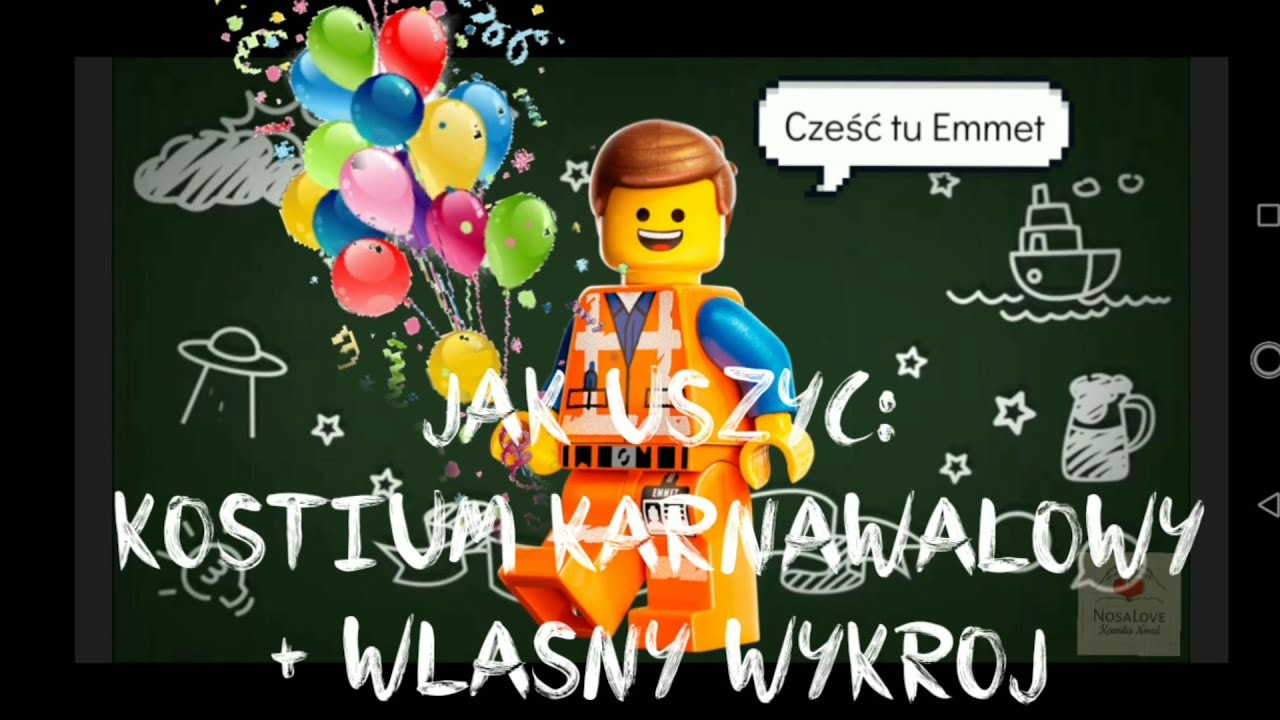 JAK USZYĆ: KOSTIUM KARNAWAŁOWY + WŁASNY WYKRÓJ/ DIY strój EMMET'a/budowlańca