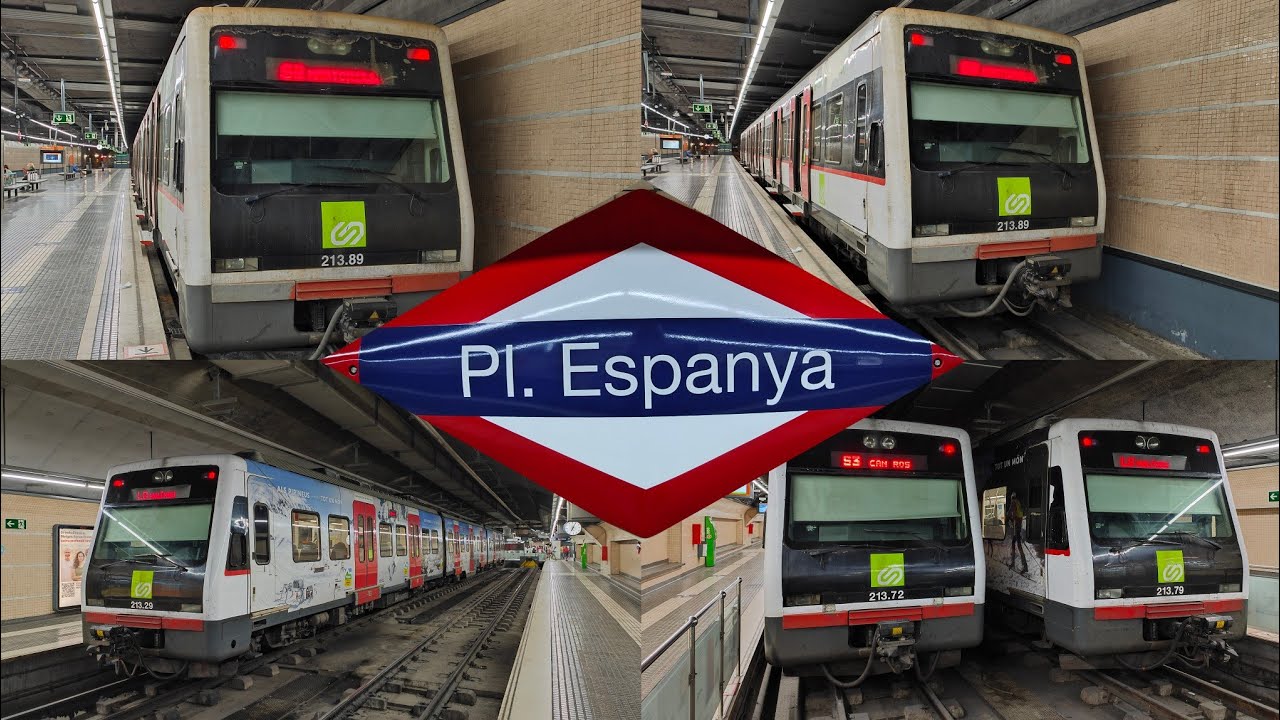 Trenes FGC en Plaza España ( Barcelona ) / Pl. Espanya - Ferrocarrils de la Generalitat de Catalunya