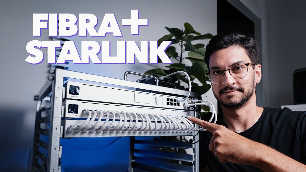 Instalei a STARLINK no meu HomeLab. Nunca mais fico SEM INTERNET! Dual WAN com o UDM SE!
