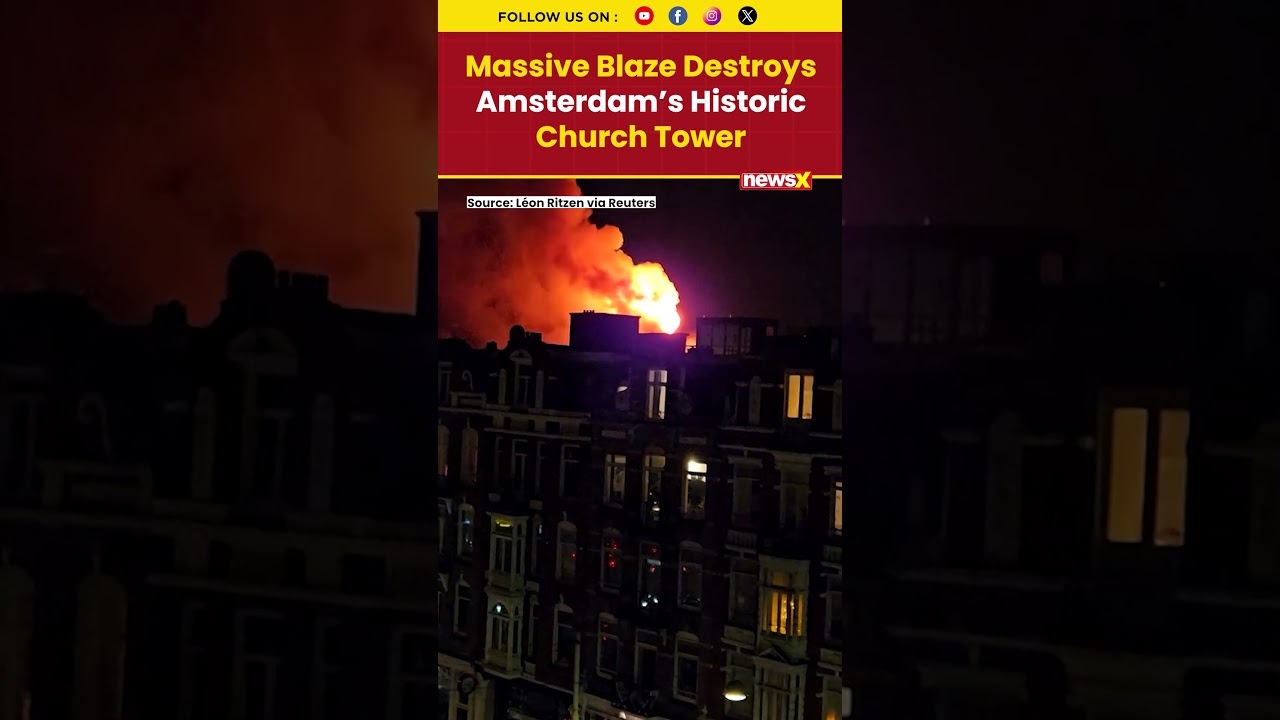 Amsterdam landmark Vondelkerk burns after New Year celebrations, church tower collapses | NewsX