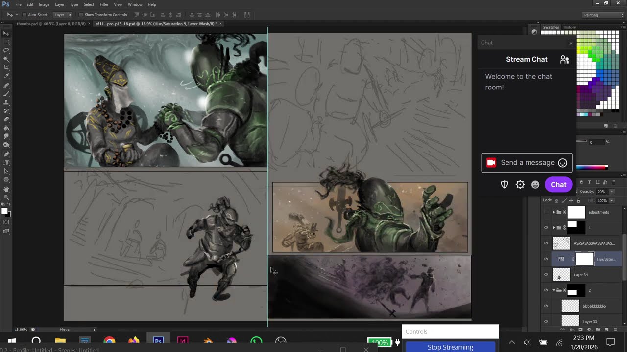 comic page Chill sketch stream pt1