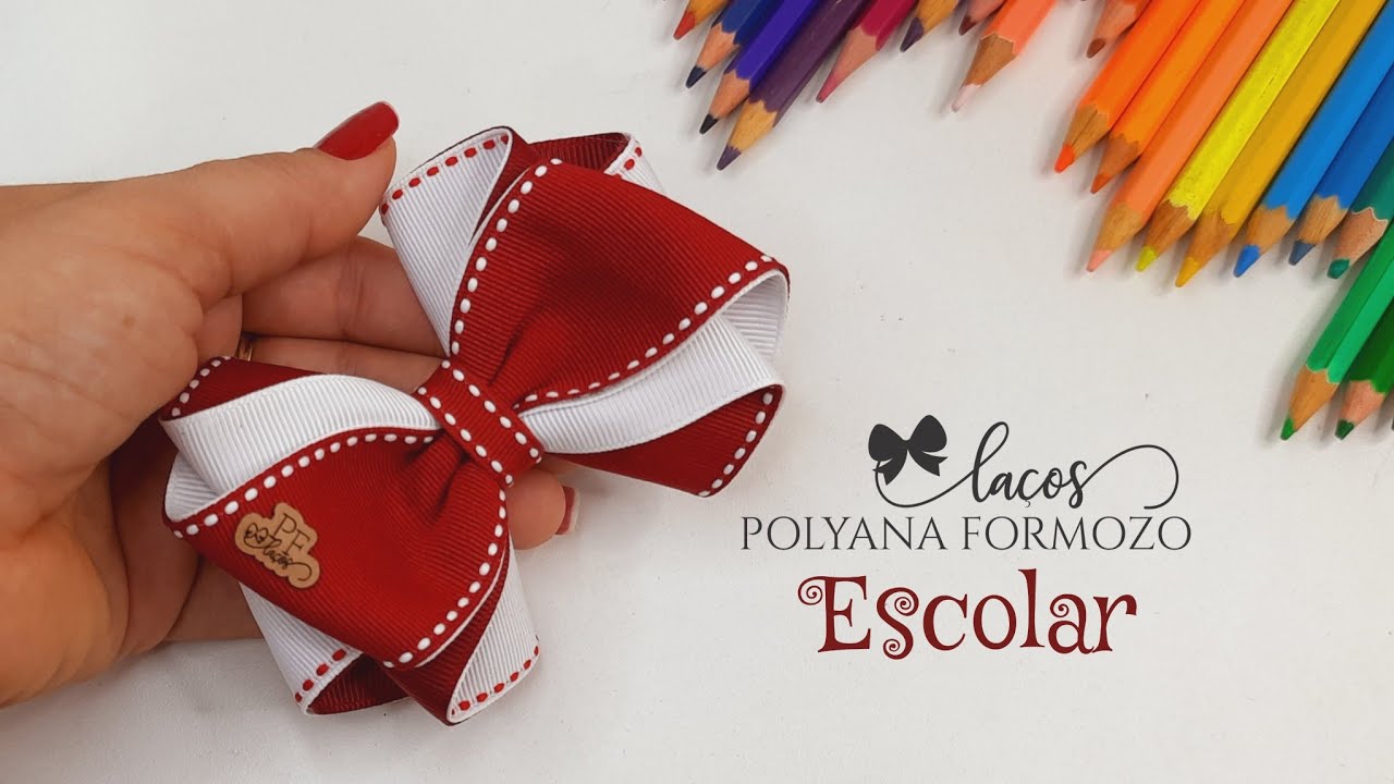 Descubra o Segredo Para Fazer um Laço Escolar Perfeito - Laço Milena 2 - Aprenda com Polyana Formozo