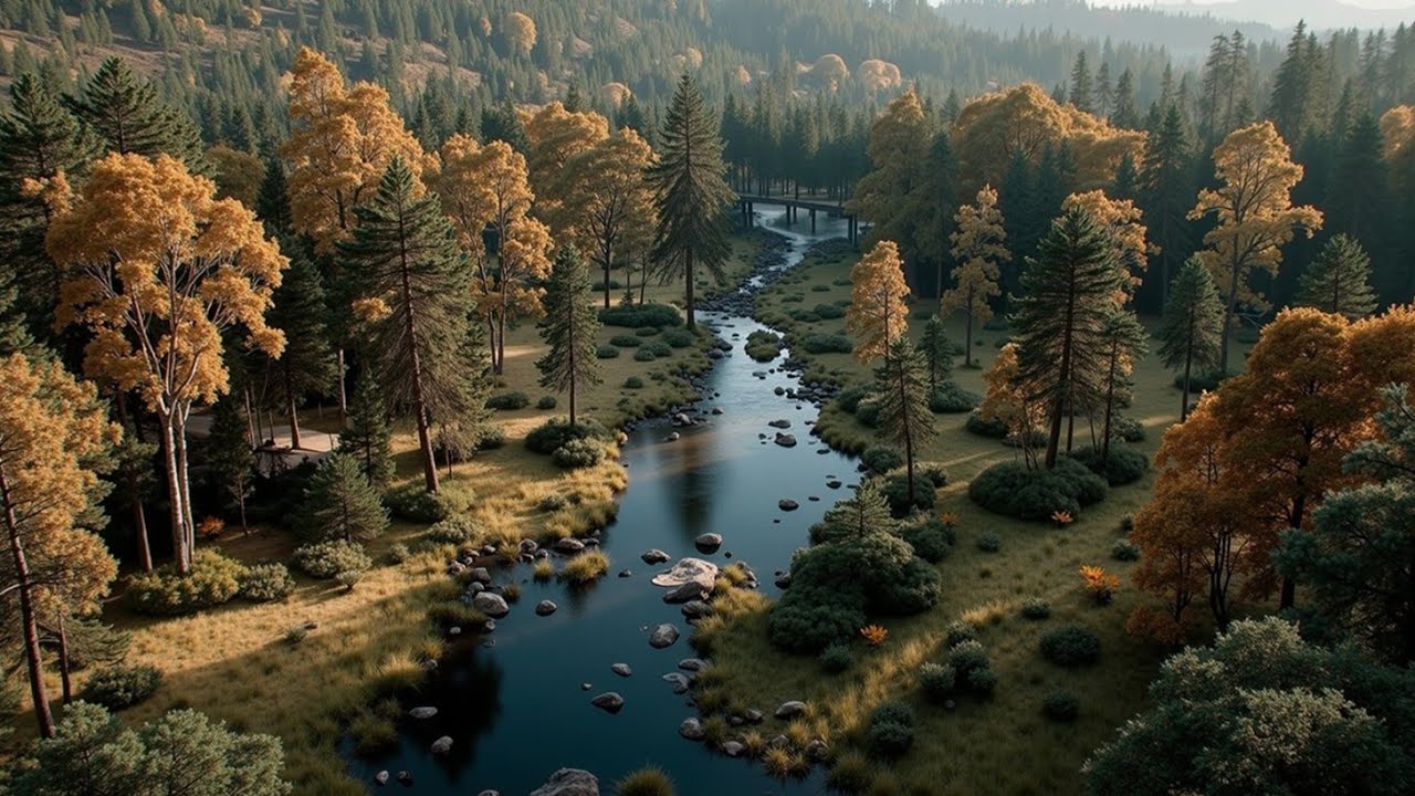 Relaxing Piano Music & Calming Forest River Sounds ~ Peaceful Nature Melodies