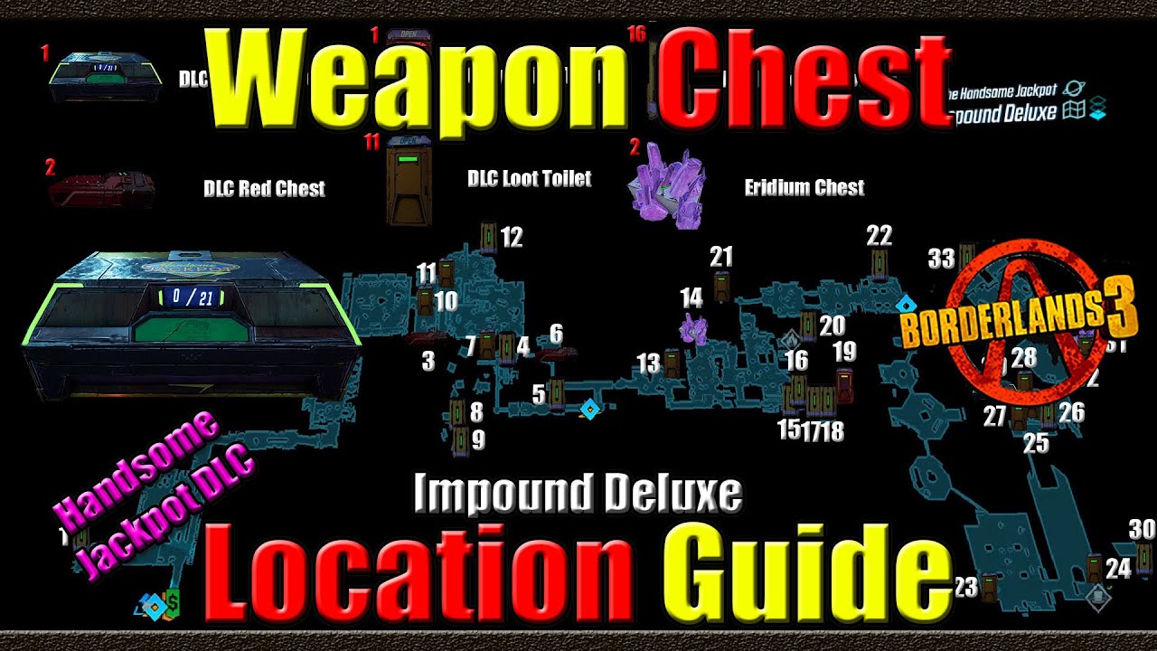 Borderlands 3 | Weapon Chest Location Guide | Impound Deluxe | Handsome Jackpot DLC