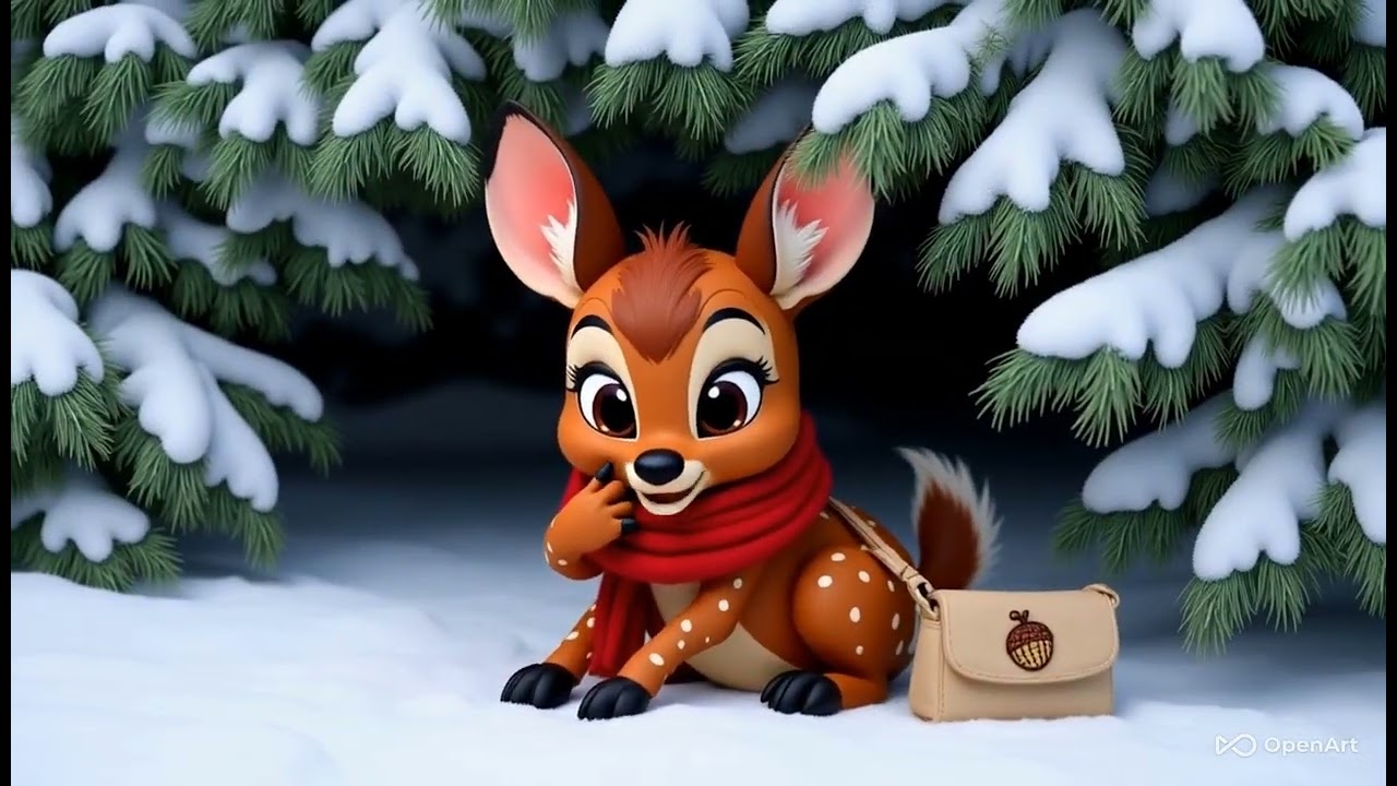 Baby Fawn’s First Christmas Snow! ❄️🦌 Magical Winter Adventure of spot the Hiccups.