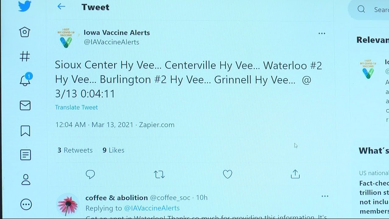 Iowa Vaccine Alerts Twitter account turns off alerts with shots widely available