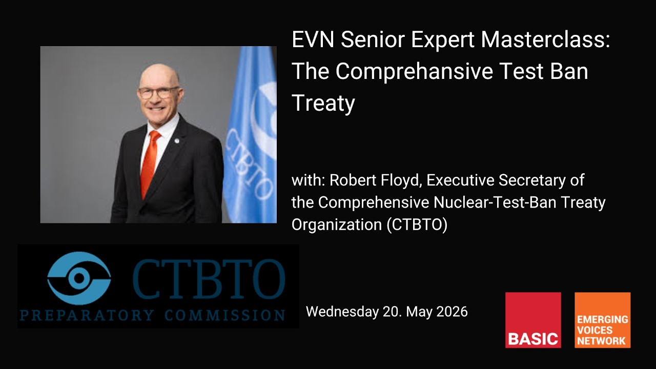 EVN Senior Expert Masterclass: Dr. Robert Floyd and the CTBTO