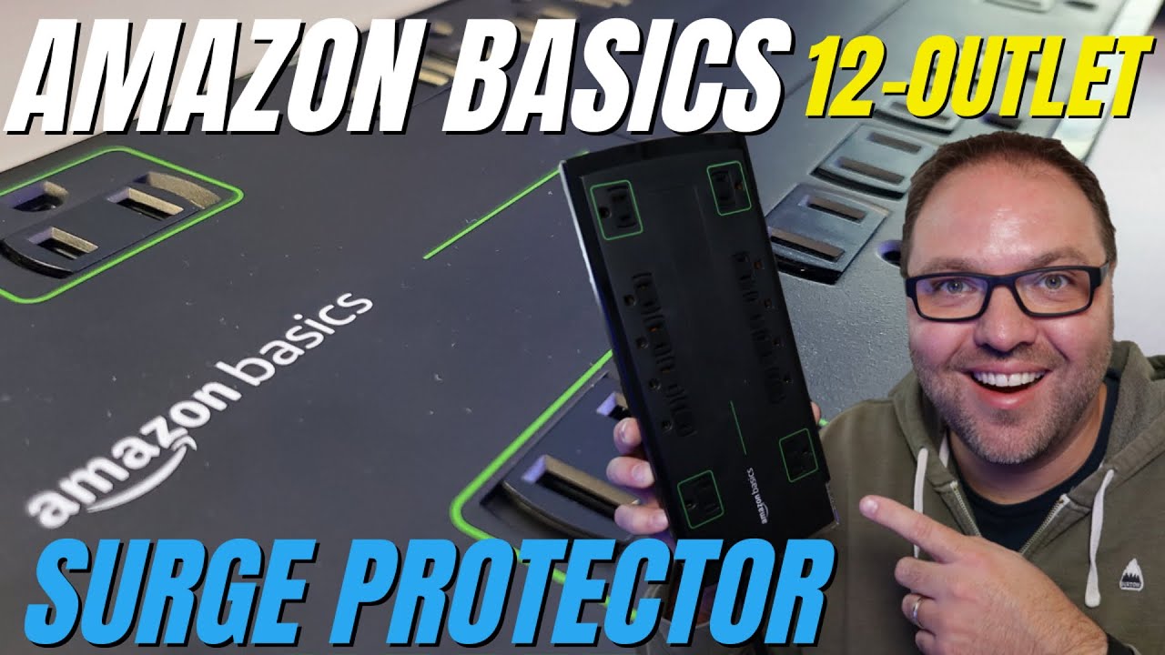 Amazon Basics 12 Outlet Surge Protector Power Strip Overview & Unboxing