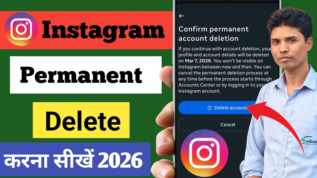 Instagram account parmanent kaise delete Karen / How To Delete Instagram Account Permanently In 2026