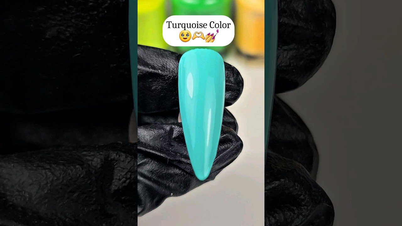 DIY Turquoise Gel Polish | Vibrant Nail Color Mixing Tutorial 🌊💅 #nails #nailart #shorts