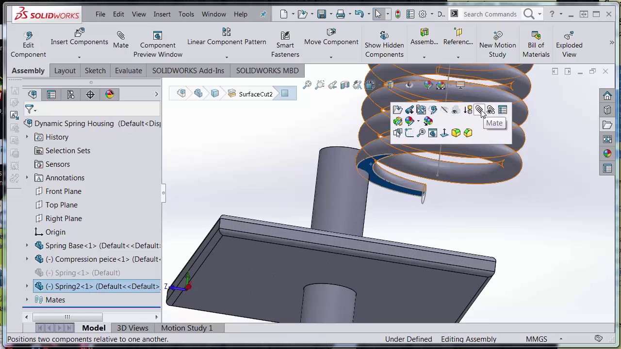 SOLIDWORKS - Dynamic Spring