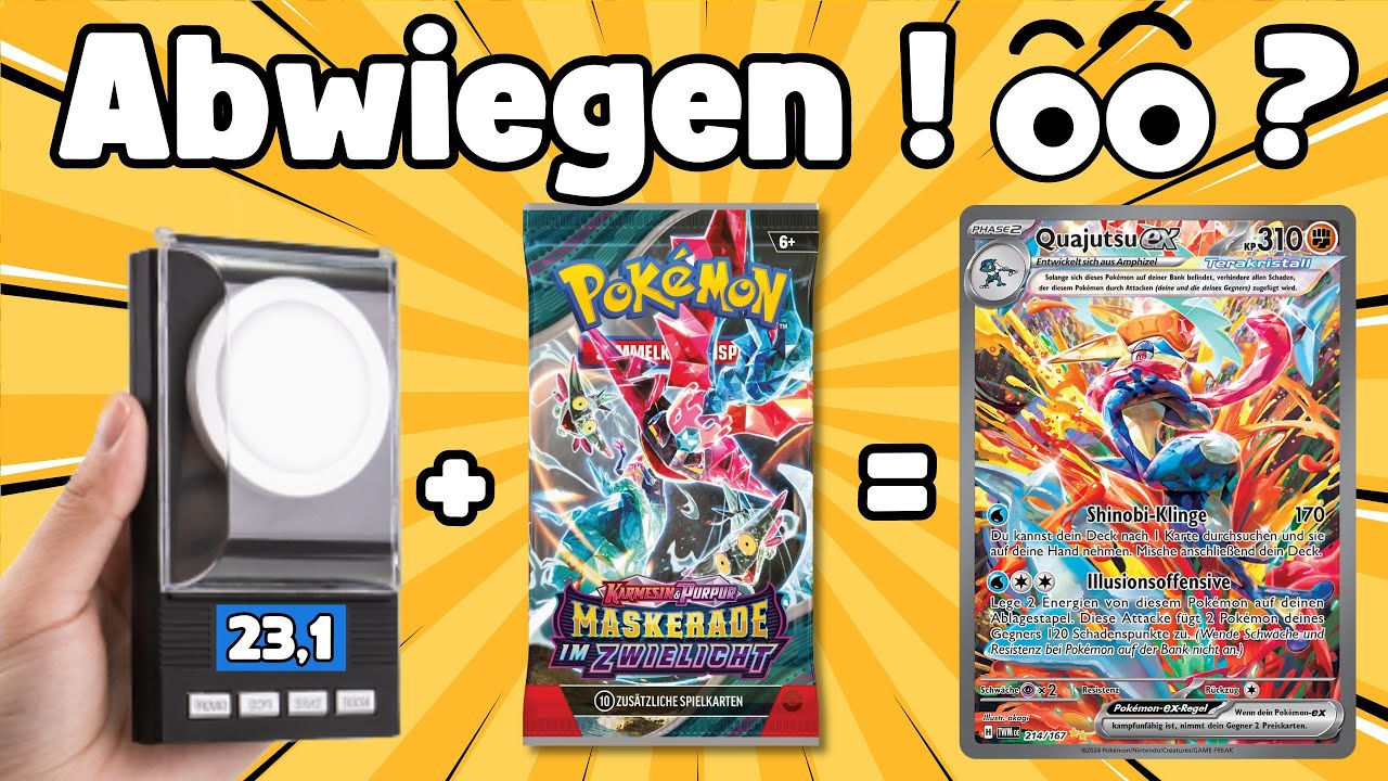 Kann man Pokemon Booster abwiegen? Wir wiegen das neuste Set Maskerade im Zwielicht