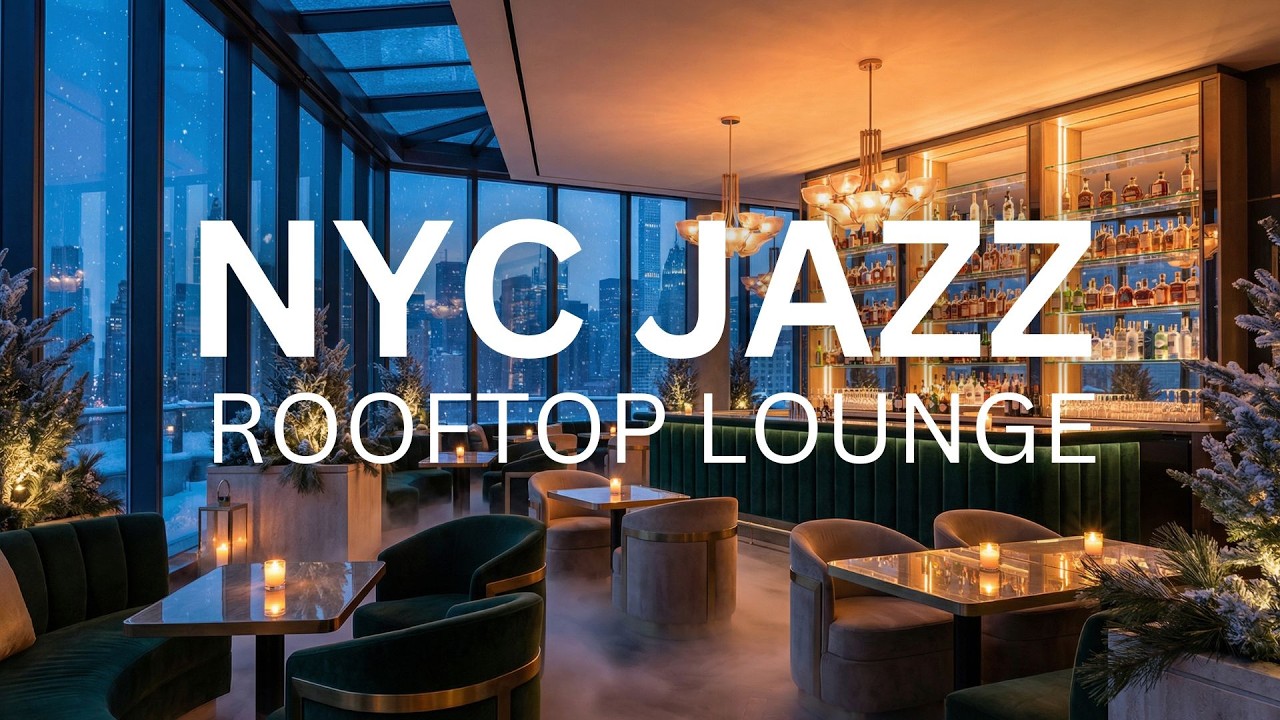 New York Night Jazz Lounge 🌃Smooth Saxophone & Piano | Elegant Rooftop Bar Ambience