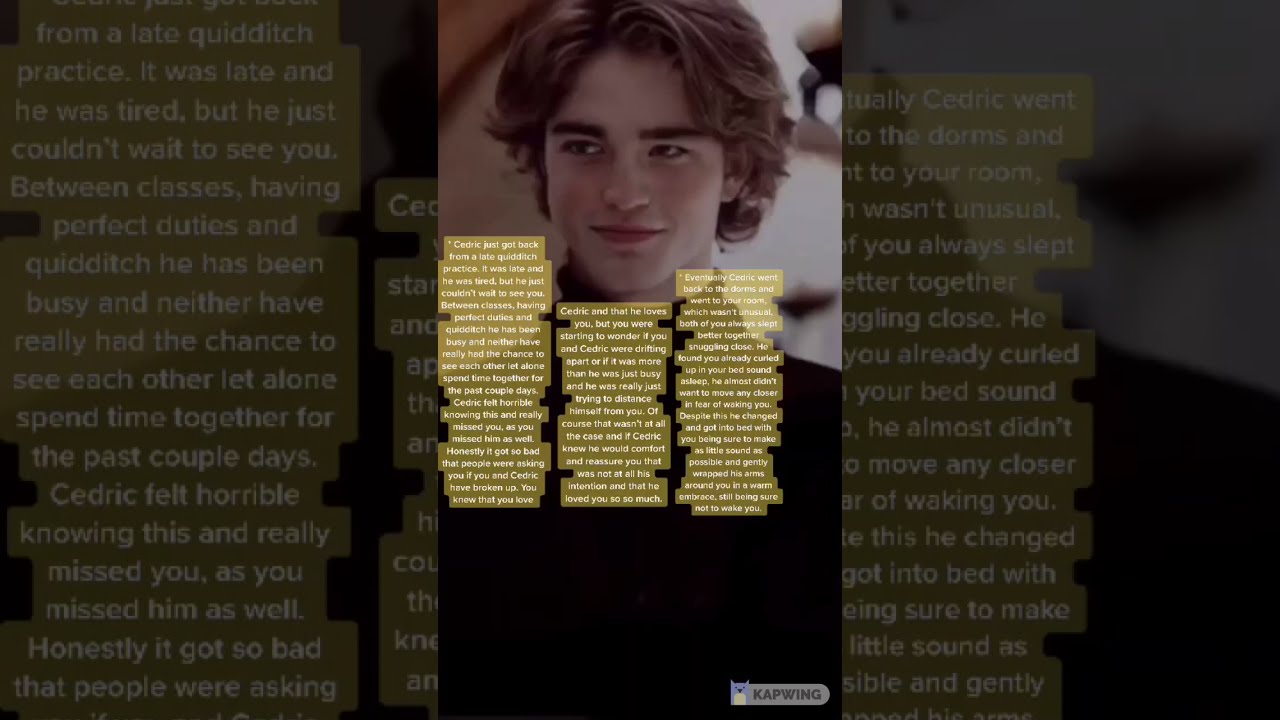 How Cedric Diggory Reacts Compilation - Wholesome/cute (Not Mine) (Detailed)