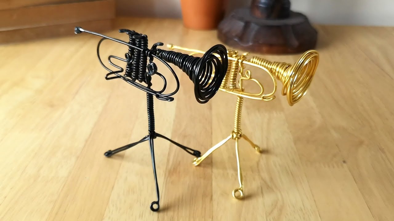 【ワイヤークラフト】1本のワイヤーでトランペット作ってみた！ How To Make Trumpet With One Piece Of Wire