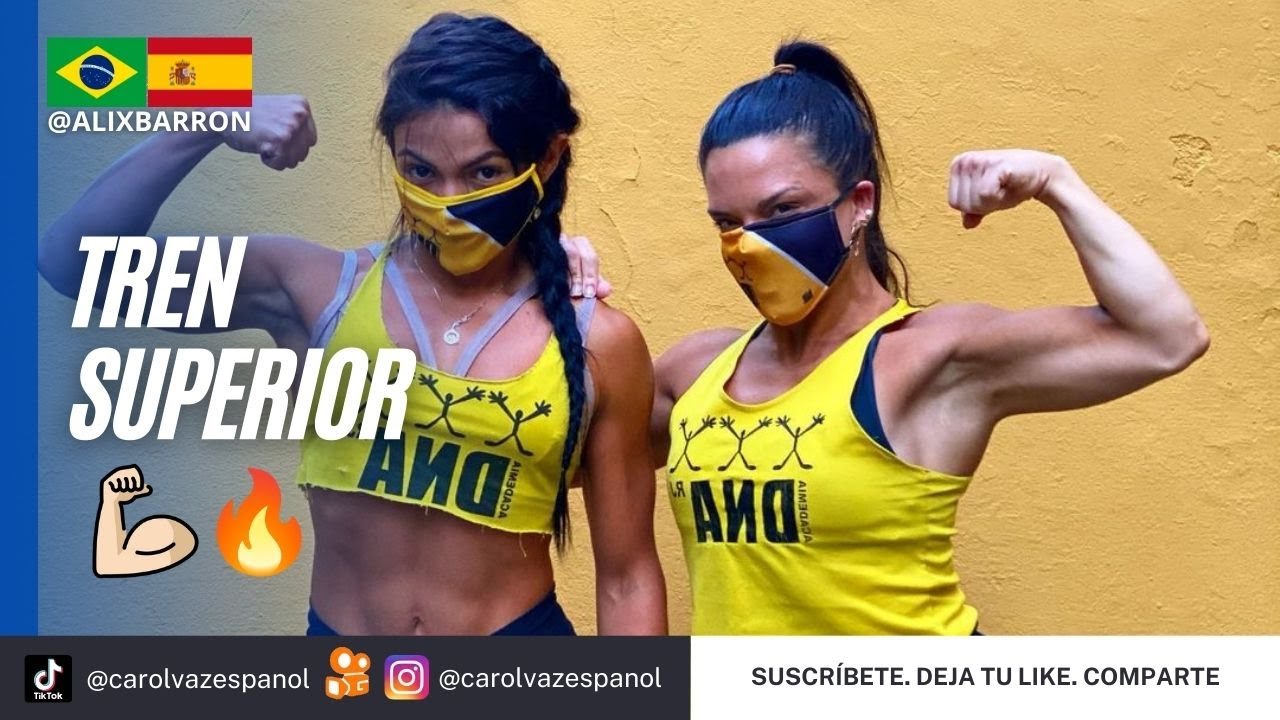 ENTRENO DE SUPERIORES 💪🏻🔥 para casa + gym! CAROL VAZ ESPAÑOL
