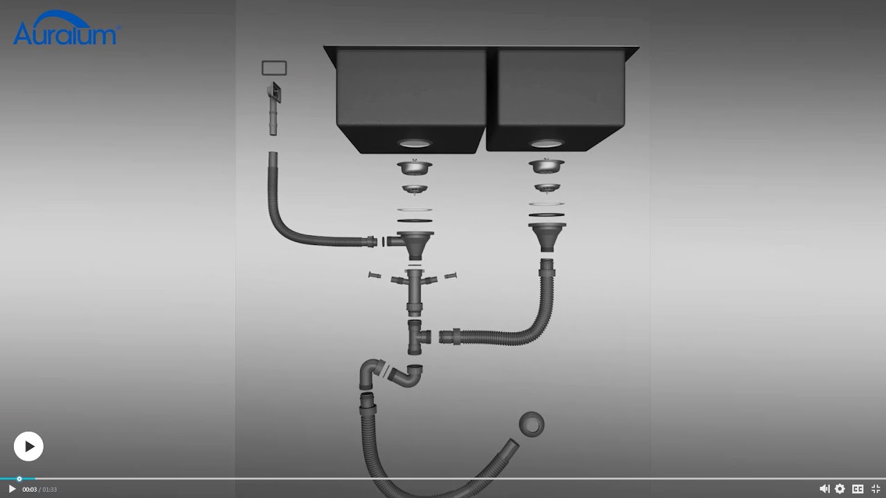 Auralum AUSF0601BE Stainless Steel Double Bowl Kitchen Sink Installation