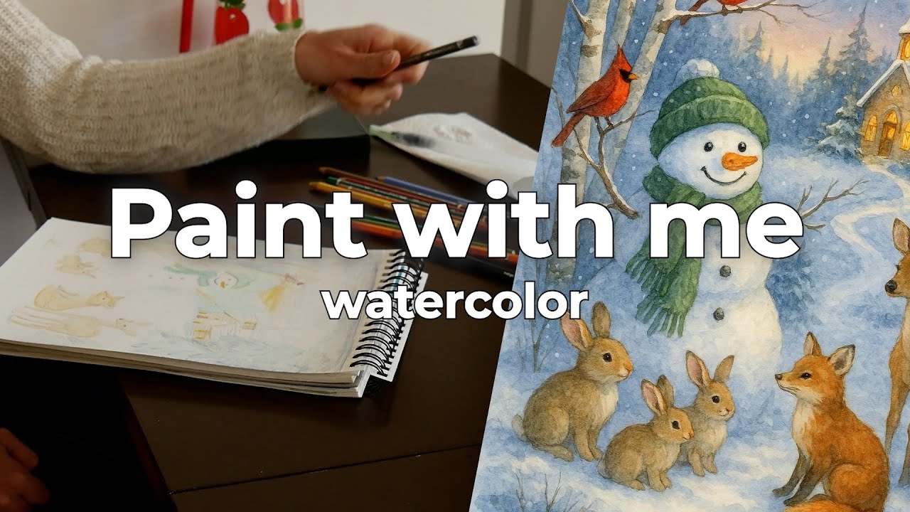 ASMR Paint With Me 🎨 Silent Watercolor | No Talking | Relax & Study Background
