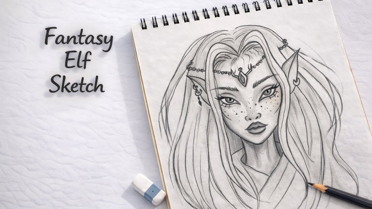  Magical Elf Girl Pencil Sketch | Easy & Aesthetic Drawing