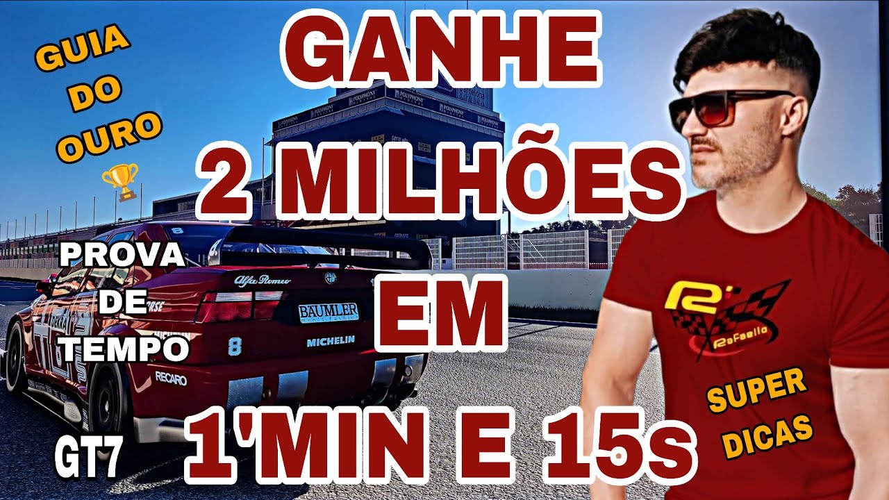 GRAN TURISMO 7, GANHE💰 2 MILHÕES, FARM, ⏱️PROVA DE TEMPO, GUIA DO OURO🚦🏁 BARCELONA NACIONAL