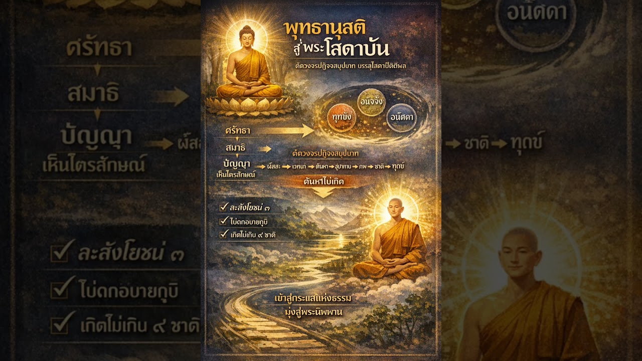 จาก “พุทธานุสติ” สู่ “การตัดวงจรปฏิจจสมุปบาท” และการบรรลุพระโสดาบัน
