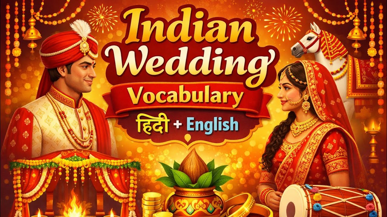 Indian Wedding Vocabulary | Hindi + English Words | Learn Wedding Terms Easily