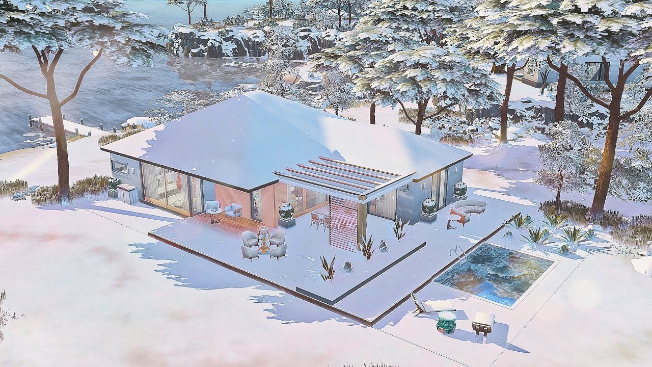 COZY WINTER HOUSE | THE SIMS 4 | NO CC | Stop-motion