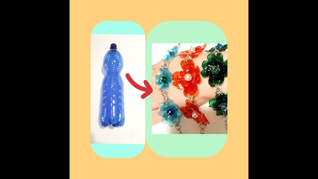 Braccialetto fai da te Riciclo (bottiglie di plastica).Браслет из пластика!
