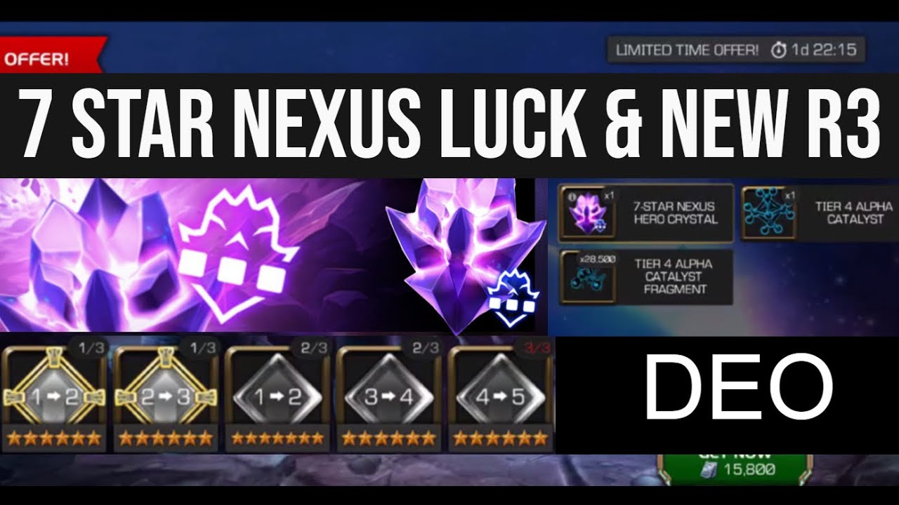 7 STAR NEXUS LUCKY DEO!!!!!!  NEW 7 Star Rank 3 Defender! Mass Champion Rankups and Ascensions! MCOC