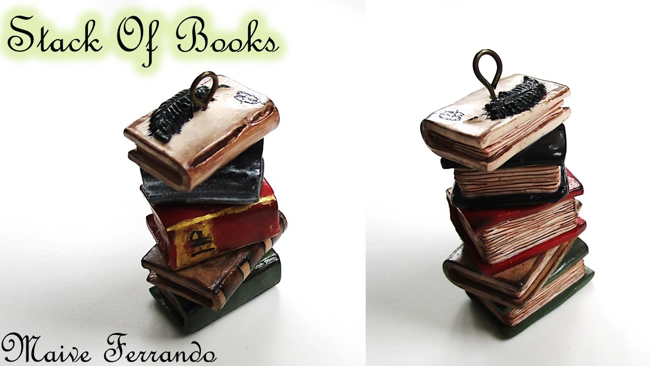 Stack of Old Books Tutorial Charm/Pendant - Polymer Clay Tutorial