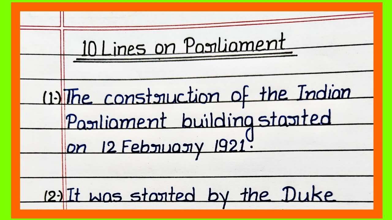 10 Lines on Parliament/ Essay on Parliament/ 10 Lines about Parliament/ 10 Lines Essay on Parliament