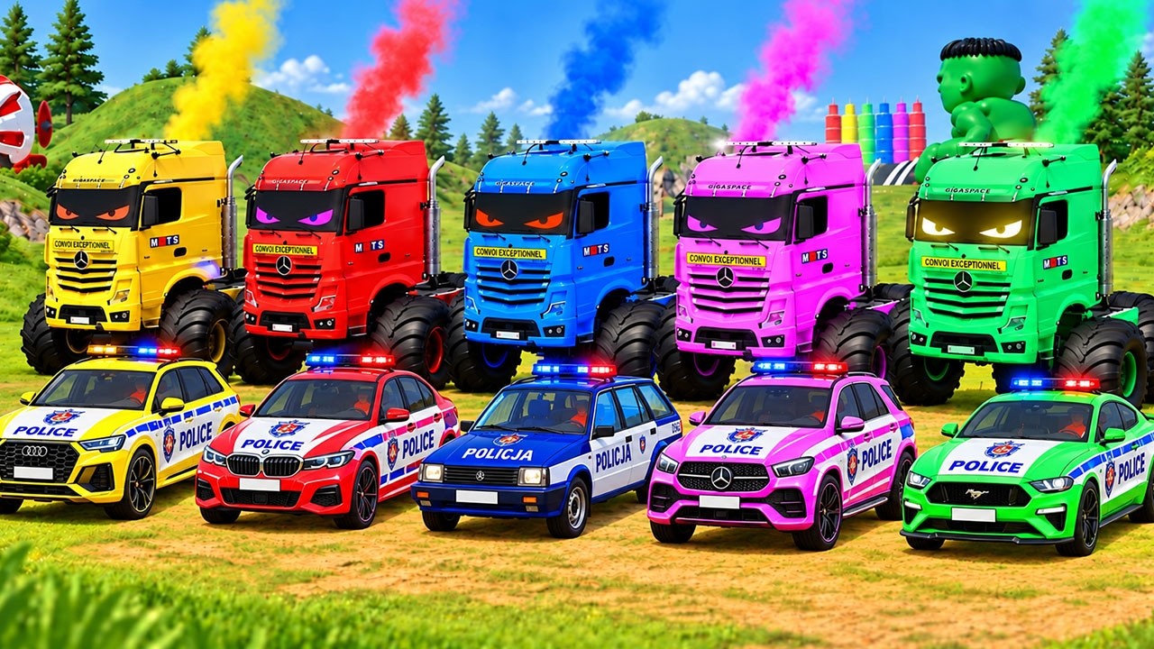 TRANSPORTING ALL POLICE CARS Monster Truck EMERGENCY VEHICLES WITH MAN POLICE TRUCKS! FS22 #20