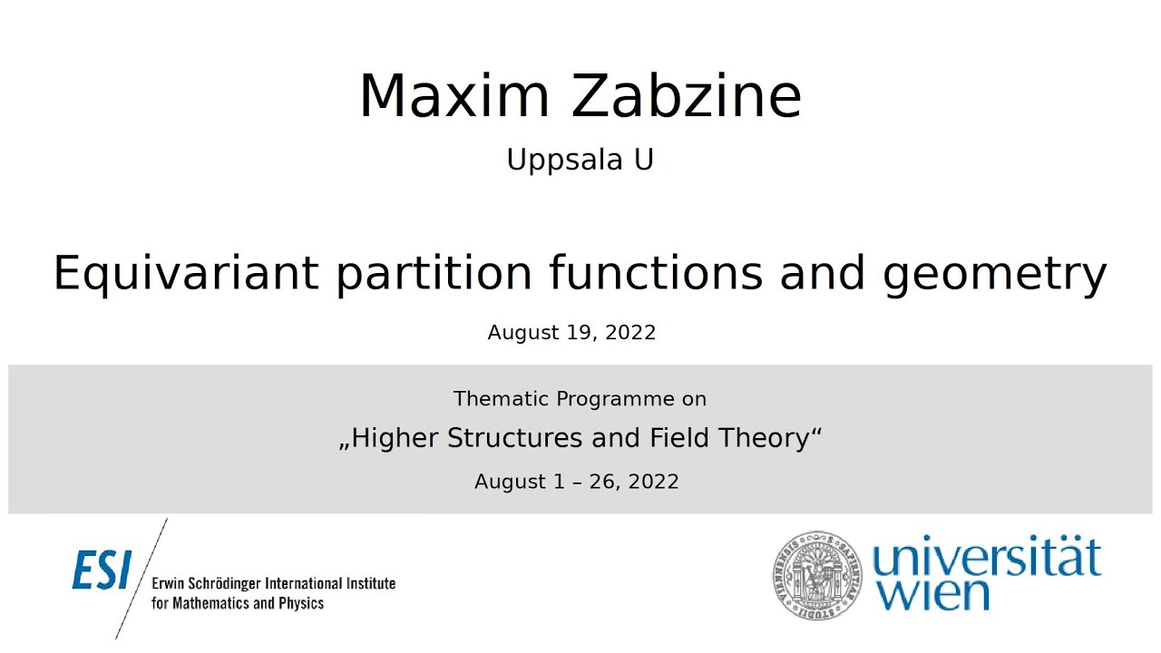 Maxim Zabzine - Equivariant partition functions and geometry
