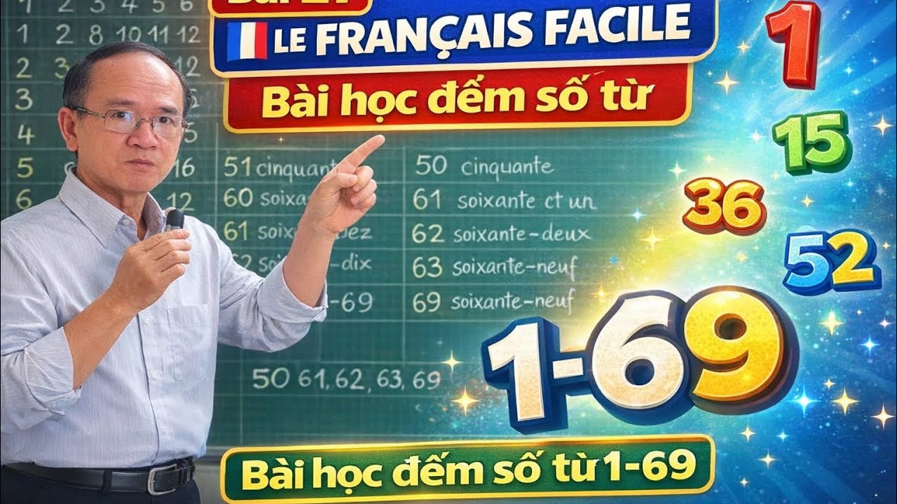 Bài 27- LE FRANÇAIS FACILE : Bài học đếm số từ  1 -69 