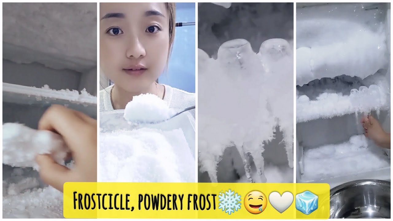 *ASMR* FREEZER FROST EATING, FROSTCICLE AND SOFT FROST, MOUTH WATERING, SO YUMMY🥺🤤❄❄🤤🤍