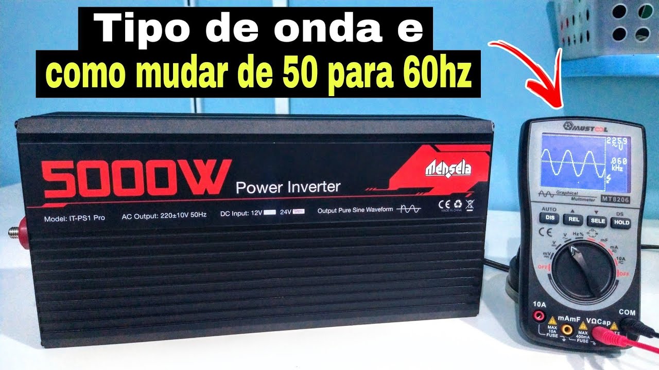 Inversor MENSELA 5000w | Como mudar de 50 para 60hz | tipo de onda | Unboxing e Review