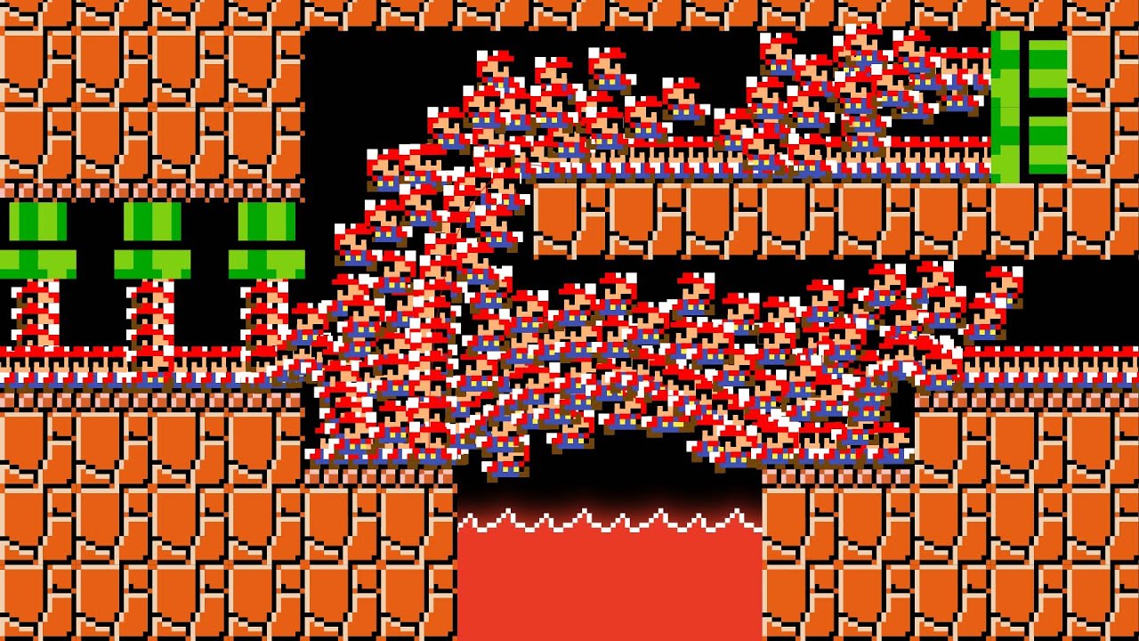 If 9999 Mario's Tiny Mario March Madness in Super Mario Bros.